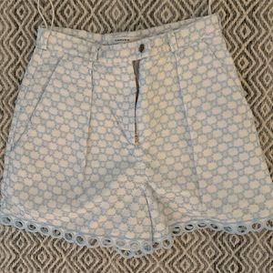 Carven Light blue and White Shorts